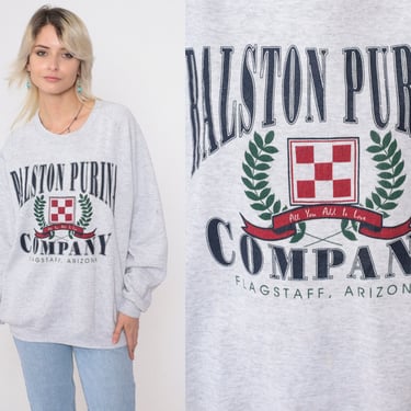 90s Ralston Purina Sweatshirt Logo Sweatshirt Flagstaff Arizona Pet Food Heather Grey Graphic Shirt Vintage 1990s Jerzees Extra Large xl 