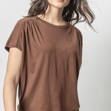 Lilla P | Easy Shirred Short Sleeve Top