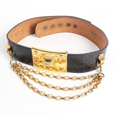 Gold Panel Chain Waist Belt