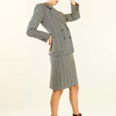 Yves Saint Laurent Herringbone Skirt Suit 
