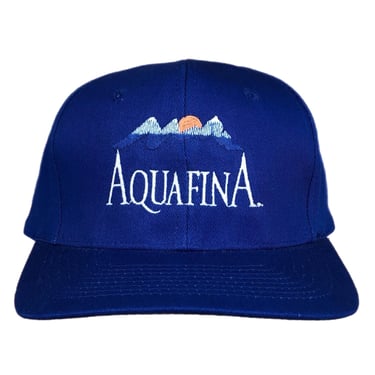 Vintage 90s Aquafina Purified Water Company Embroidered SnapBack Hat Cap- 