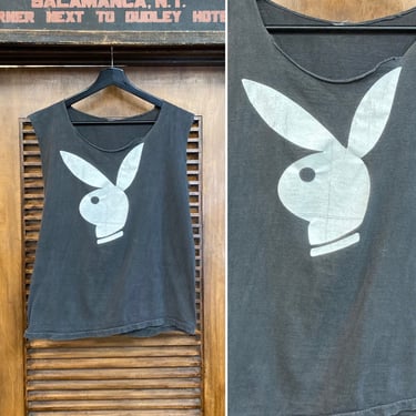Vintage 1980’s Playboy Bunny Cut Tank Top Tee Shirt, 80’s Punk, Vintage Custom, Vintage Tank Top, Vintage Clothing 