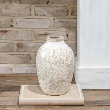 Beige Heirloom Vase, neutral home decor, grandmillennials, old new decor, Parisian decor, bookshelf vase, beige shelf decor, botanical vase 