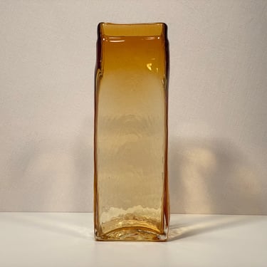 Blenko #946 Amber Glass Square Vase 