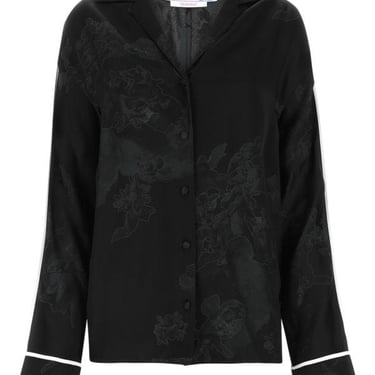 Off White Woman Embroidered Satin Shirt