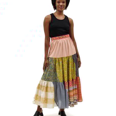 Orange Patchwork Prairie Skirt