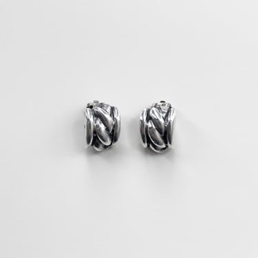 Sterling Silver Twist Clip Earrings
