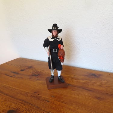 Vintage Simpich Character Doll Pilgrim Man With Turkey 1991 