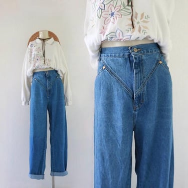 worrrn high waist jeans - 36 - vintage USA blue jean denim cowgirl cowboy western 90s 