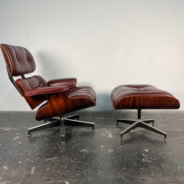 Vintage 2nd Generation Eames Lounge Chair & Ottoman in Brazilian Rosewood