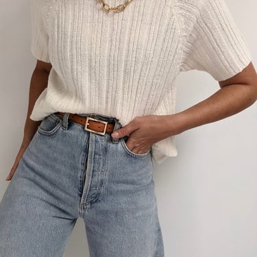 Vintage Vanilla Ribbed Knit Tee