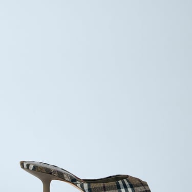 Burberry Women Check Heeled Mules