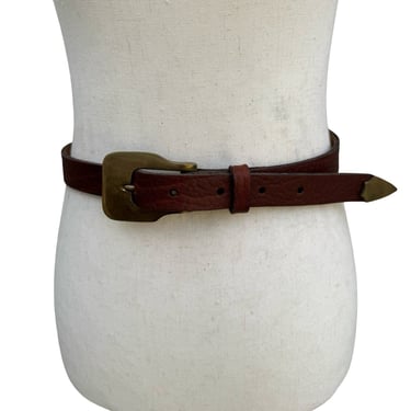 Alan Austin Vintage Red Italian Leather Belt Rhinestone 