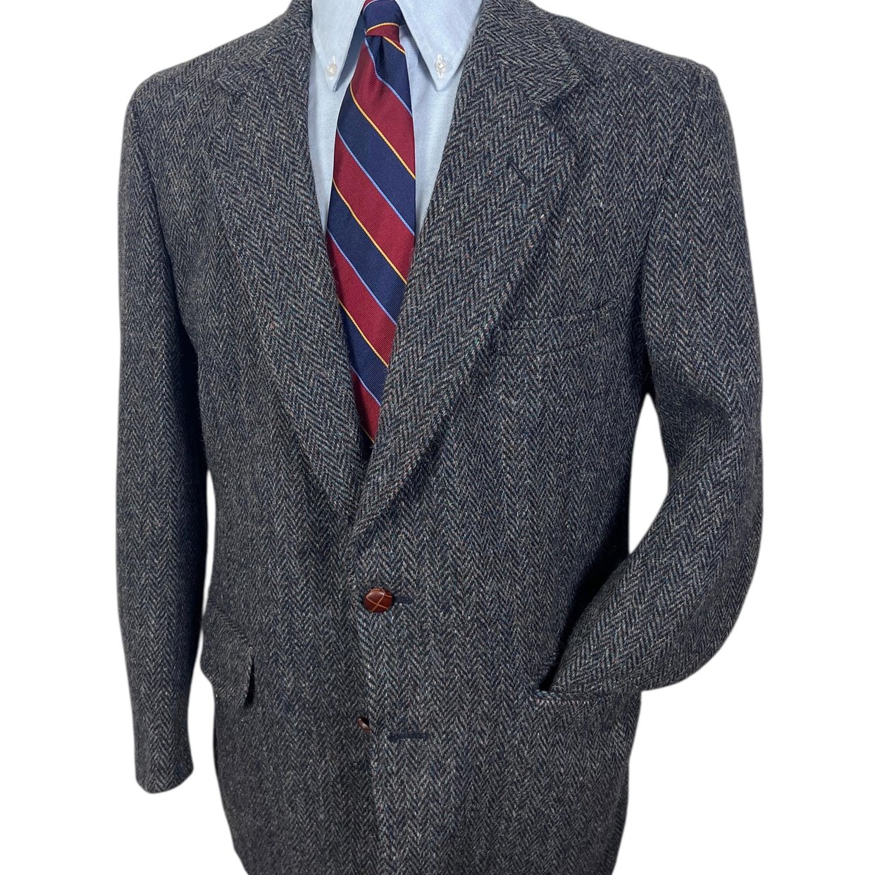 Vintage HARRIS TWEED Herringbone Wool Sport Coat ~ 40 R ~ | Sparrows ...