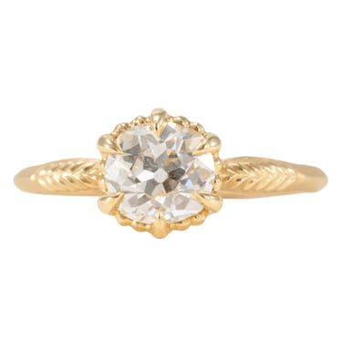 Evergreen Solitaire Engagement Ring - 18K Yellow Gold + 1.04 ctw Antique Old Mine Cut Diamond (SI2/J)