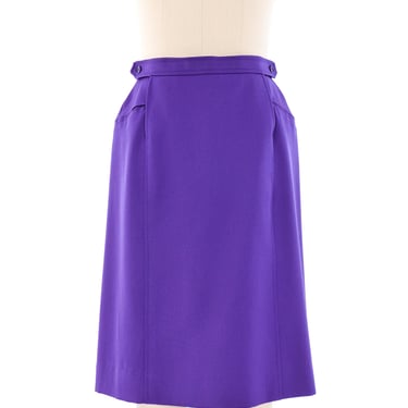 Yves Saint Laurent Wool Purple Skirt