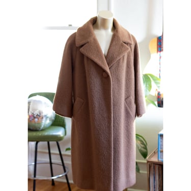 Vintage Lilli Ann Swing Coat - Camel, Mohair, Wool - 1950s, 1960s - Fall, Winter - Tisse a Paris 