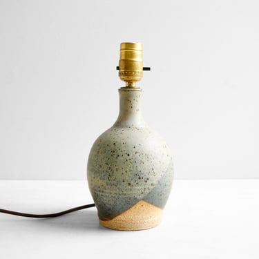 Vintage Studio Pottery Table Lamp, Handmade Stoneware Ceramic Lamp 