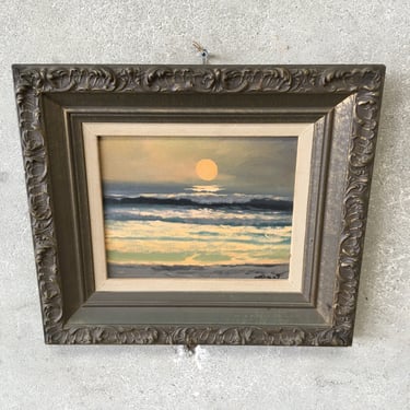 Moonrise Over Ocean Painting