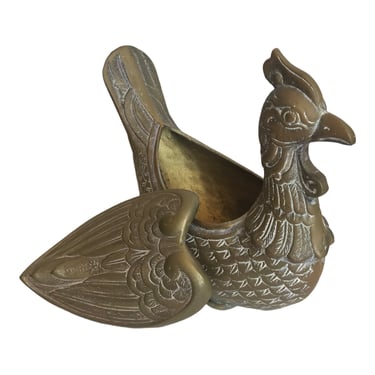 Vintage Peacock Shaped Betelnut Box - Ca 1950