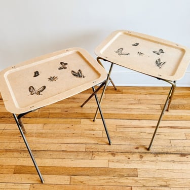 Vintage Fiberglass Butterfly TV trays