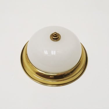 beautiful Mid Century Modern brass and glass wall lamp or flush light | 1950s | 