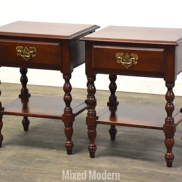 Solid Cherry Nightstands by Harden - A Pair 