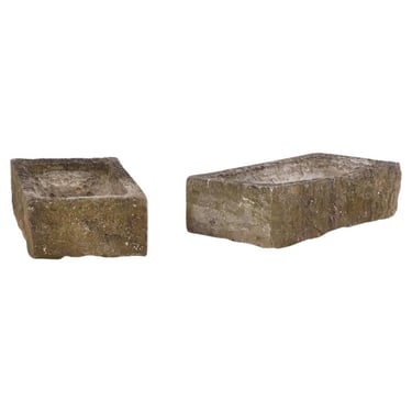 A Pair of Carved Belgian Blue Stone Planters, C. 1900.