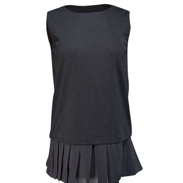 MaxMara - Black Sleeveless Ruffle Hem Blouse Sz S