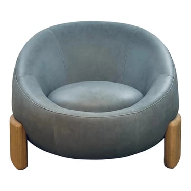 Theodore Alexander Modern Slate Leather Arlo Club Chair