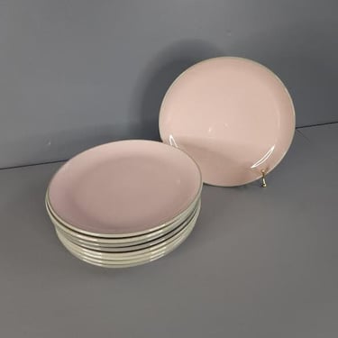 One Harkerware Pink and Gray Dinner Plate Multiples Available 