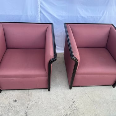 Pair of Cube Chairs by Ward Bennett