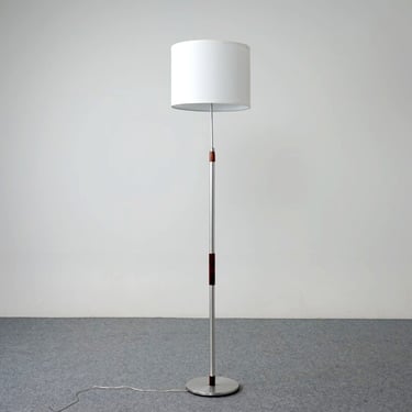 Aluminum & Rosewood Mid Century Floor Lamp - (319-141.3) 