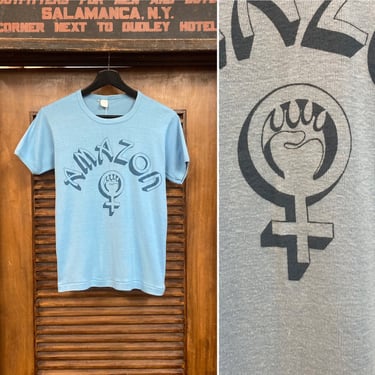 Vintage 1970’s Amazon Women’s Rights Glam Mod Style Activist T-Shirt, 70’s Tee Shirt, Vintage Clothing 
