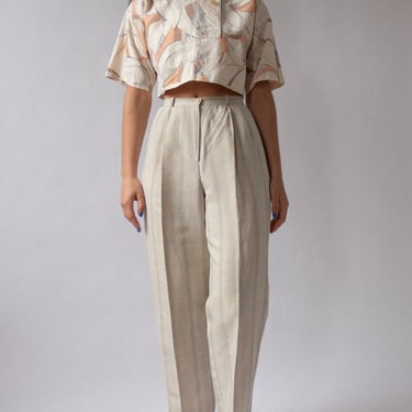 90s Plaid Linen Trouser | 2 