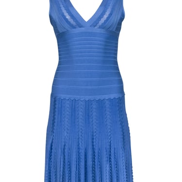 Herve Leger - Cornflower Blue Bandage Sleeveless Flared Bottom Dress Sz XS