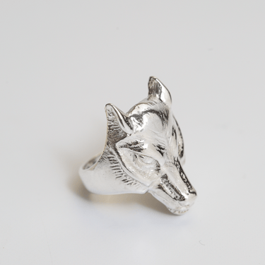WOLF HEAD RING STERLING SILVER