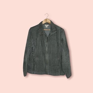 Vintage 90's Olive Green Wide Wale Corduroy Zip Up Jacket, Woolrich Size Large 
