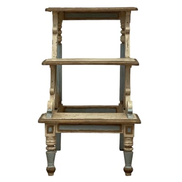 Free Shipping Within Continental US - Vintage Decorative Library Steps, Tiered Table 