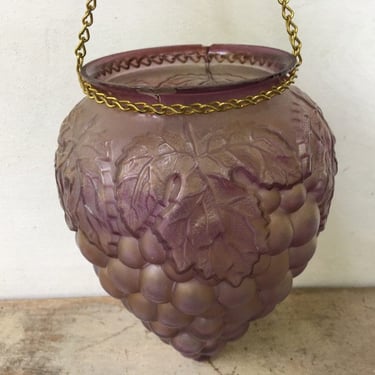 Antique Glass Hanging Grapes Vase, Art Nouveau, Grape Lover, Wine Lover, Hanging Grapes Vase 
