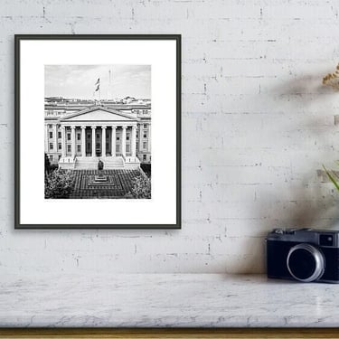 Black White Washington DC Print, Department of Treasury Building, Washington DC Wall Art, Black White Travel Print, Washington DC Photograph 