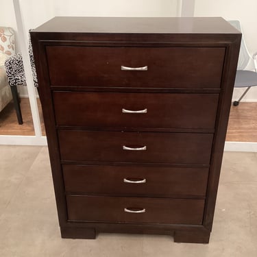 Espresso 5-Drawer Tall Dresser