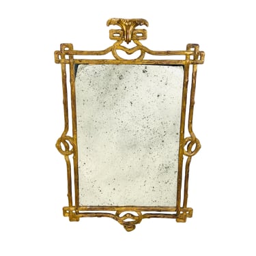 #1487 Italian Giltwood Carved Branch Frame Antiqued Mirror