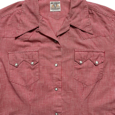 Vintage 1950s Women's LEVI'S Shorthorn Sawtooth Western Shirt ~ Rockabilly ~ Cowboy / Cowgirl ~ Loop Collar / Snap Button ~ Sanforized ~ 