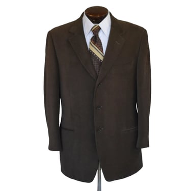Vintage 90s Ermenegildo Zegna Blazer, 1990s Ribbed Velvet Men's Sport Coat, Size Large 