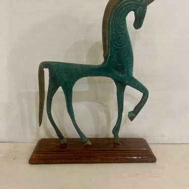 Vintage Bronze Etruscan Horse Sculpture in the Style of Frederick Weinberg