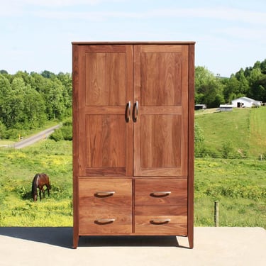 x4222b Hardwood Armoire, 2 Doors, 4 Inset Drwrs; X6320S, Hardwood 6 Drw, Paneled Ends, Overlap Drwrs, Hutch Top; E4514A 4 Inset Drw, 4 Doors 