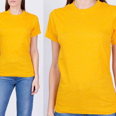 80s Golden Yellow Screen Stars T Shirt - Men's XS, Women's Small | Vintage Blank Single Stitch Tee 
