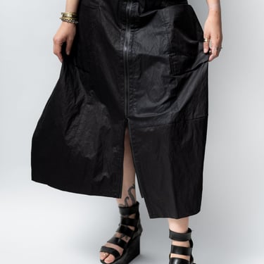 Zip Detail Asymmetric Bubble Skirt