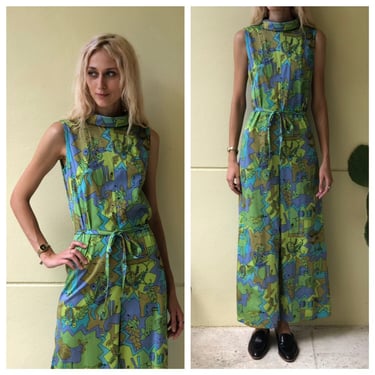 Vintage 60s Jumpsuit / Crazy Animal Novelty Print / Psychedelic Sixties Romper / Modern Haute Hippie / 1960s Festival Wear 